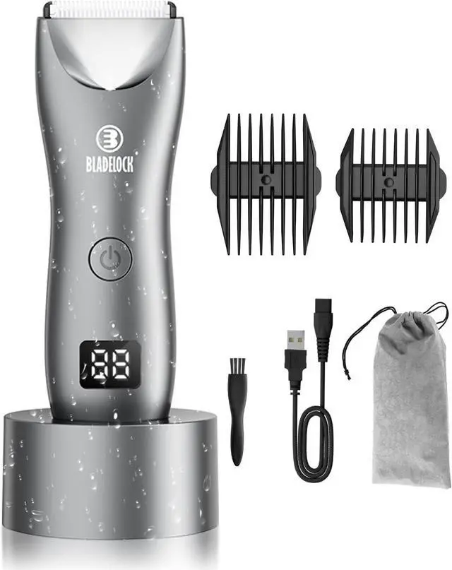 Main image of ENSSU Body Hair Trimmer for Men with Light, No Nicks Ball Trimmer Men Waterproof, Pubic Groin Hair Trimmers for Man Rechargeable Body Groomer with Standing Recharge Dock,LED Display