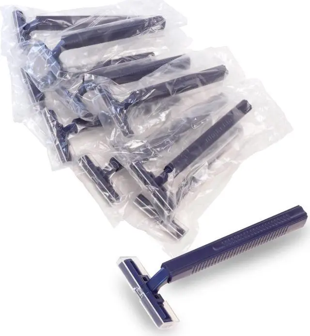 Main image of Freshscent (144 Pack) Individually Wrapped Twin Blade Razors with Clear Safety Cap, Disposable, Bulk Packed, Sold by the Case. Unisex.