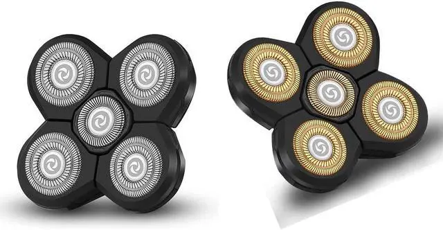 Main image of Roziapro Replacement Shaver Head Blade Cutters 5D Floating Shaving Waterproof Electric Razor (Gold & Grey)