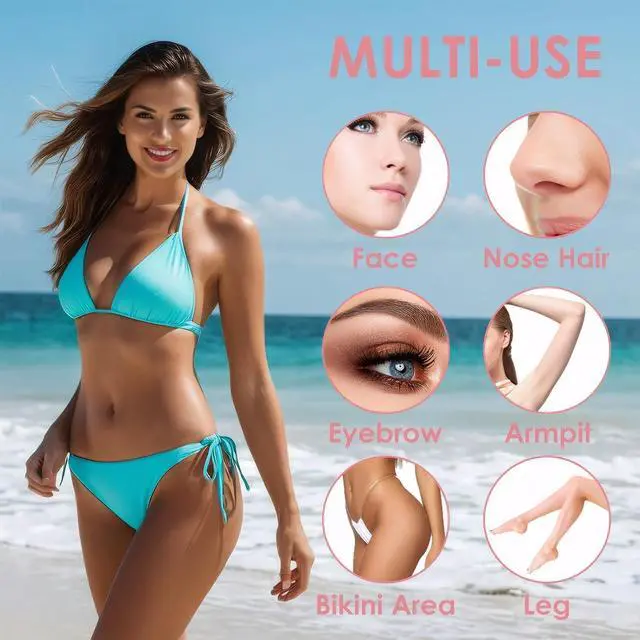 Alt view image 3 of 7 - 4 in 1 Electric Razors for Women, Portable Electric Shaver for Women, Rechargeable Women Electric Trimmer for Face Arm Body Legs Underarm Bikini