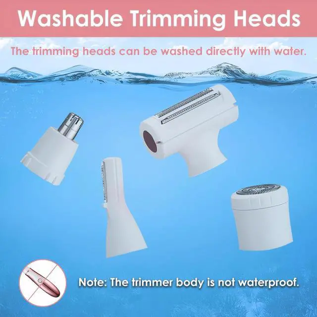 Alt view image 5 of 7 - 4 in 1 Electric Razors for Women, Portable Electric Shaver for Women, Rechargeable Women Electric Trimmer for Face Arm Body Legs Underarm Bikini