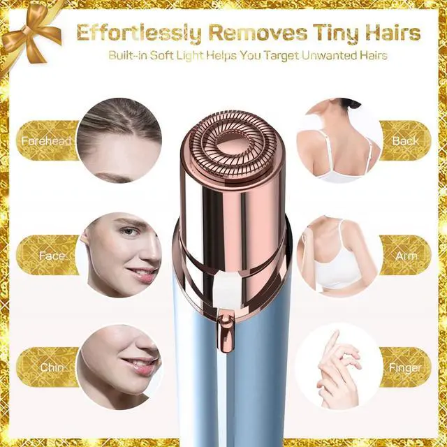 Alt view image 3 of 7 - Gurelax Hair Remover for Women, Hair Removal Device, Facial Hair Removal for Women, Best Touch Face Shaver As Christmas Gift, Electric Upper Lip/Mustache Hair Remover, Included 2 x Replacement Heads