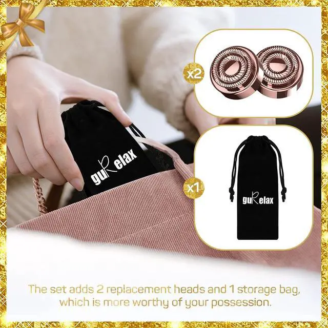 Alt view image 4 of 7 - Gurelax Hair Remover for Women, Hair Removal Device, Facial Hair Removal for Women, Best Touch Face Shaver As Christmas Gift, Electric Upper Lip/Mustache Hair Remover, Included 2 x Replacement Heads