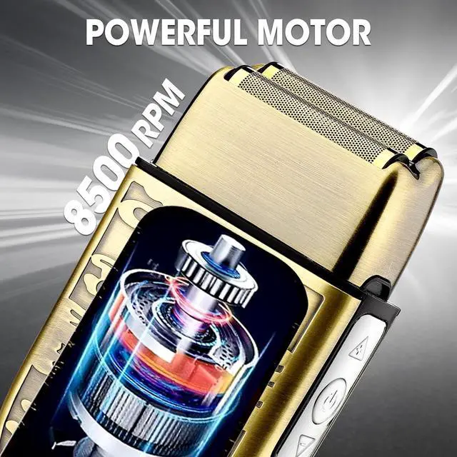 Alt view image 5 of 7 - Electric Shavers for Men,3-Speeds Electric Razor,Head Shavers for Bald Men,Double Foil Beard Trimmer,Barber Supplies Waterproof Shaver, Gifts (Bronze-1)