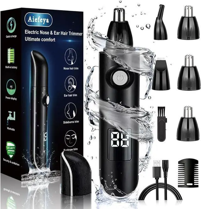 Main image of Nose Trimmer for Men & Women, Professional Eyebrow & Facial Hair Remover, IPX7 Waterproof, USB Rechargeable, Easy Cleaning, All-in-ONE