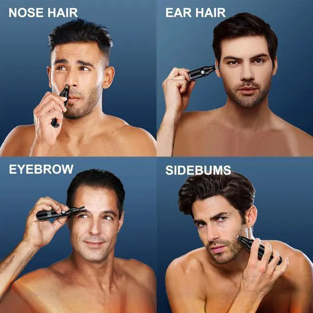 Alt view image 7 of 7 - Nose Trimmer for Men & Women, Professional Eyebrow & Facial Hair Remover, IPX7 Waterproof, USB Rechargeable, Easy Cleaning, All-in-ONE