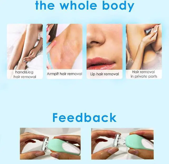 Alt view image 6 of 7 - Domon dolly Razors for Women 6 Refills 3 Blades Shaver for Face Legs Bikini area, Comfort Glid, Green