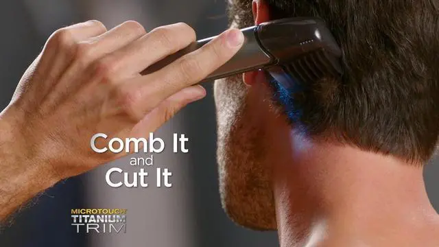 Alt view image 3 of 6 - Micro Touch Titanium Trim PRO, Rechargeable Lighted Hair Cutting Tool and Body Groomer, Black