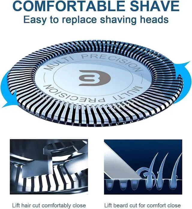 Alt view image 3 of 7 - SH30 Replacement Heads for Series 3000, 2000, 1000 Shavers and S738 Click and Style, Replace the SH30 Shaver Blades 9 pack