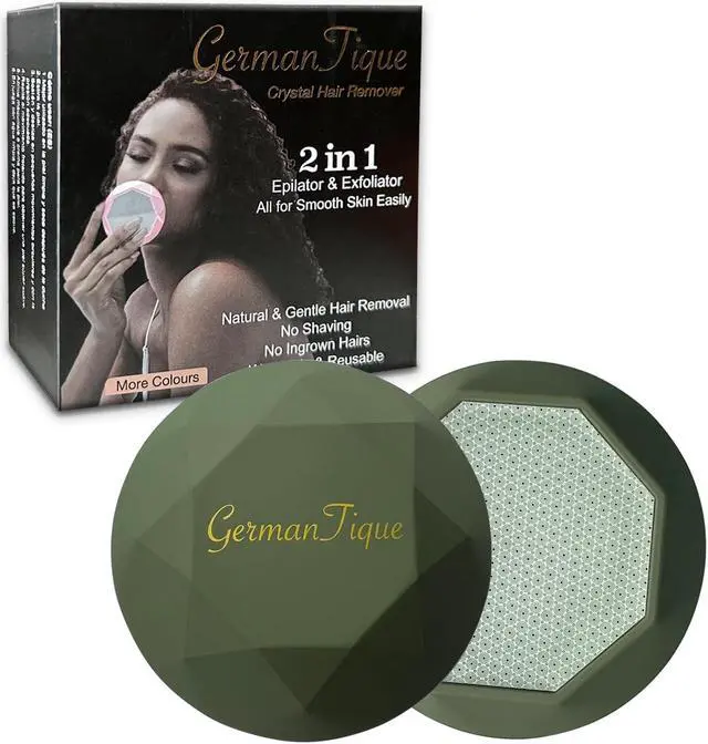 Main image of Crystal Hair Eraser,Upgraded Crystal Hair Remover Diamond,Painless and Effective Nano Glass Hair Removal Stone and Skin Exfoliation,Natural Epilator for Women and Men(Olive Green)