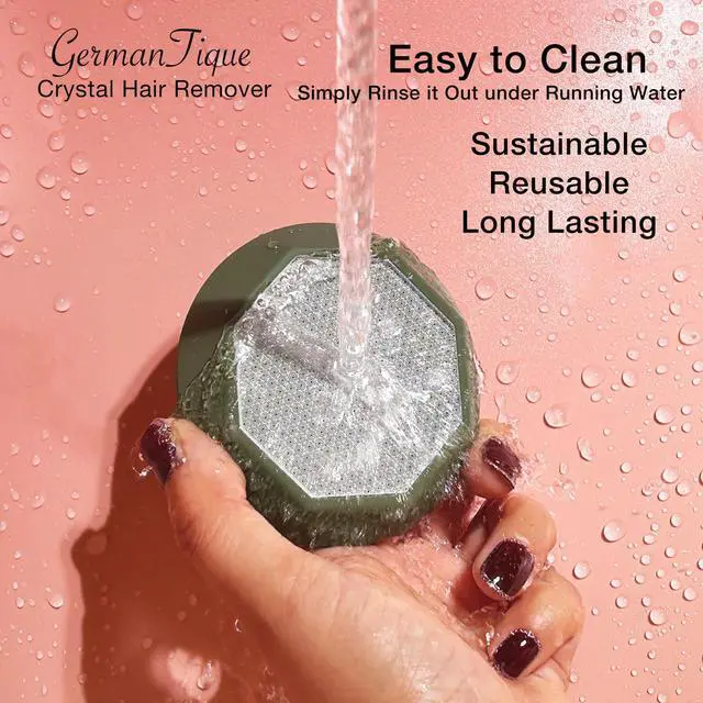 Alt view image 6 of 6 - Crystal Hair Eraser,Upgraded Crystal Hair Remover Diamond,Painless and Effective Nano Glass Hair Removal Stone and Skin Exfoliation,Natural Epilator for Women and Men(Olive Green)