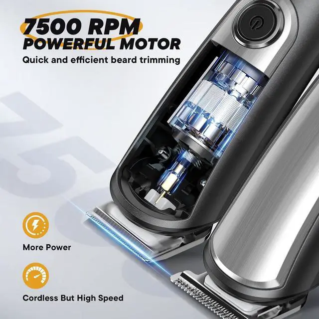 Alt view image 3 of 7 - Beard Trimmer for Men, Electric Razor Shavers for Men Face, Cordless Rechargeable Waterproof Mens Grooming Kit, Mustache Nose Body Hair Trimmer Clipper, LED Display, Gifts for Men Fathers Boys