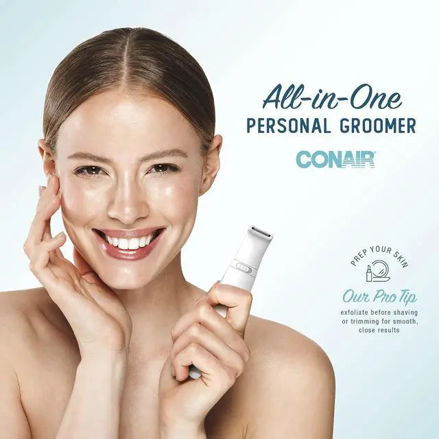 Alt view image 3 of 7 - Conair Ladies All-In-One Personal Groomer, Trimmer, Foil Shaver for Women and Exfoliating Brush