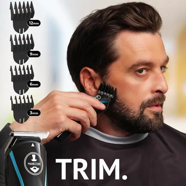 Alt view image 5 of 7 - 11-in-1 Men's Beard and Mustache Electric Trimmer Kit, Cordless Body and Nose Hair Razors, Set of Beard Clippers, USB Rechargeable Battery, Shaver for Men, Lifetime Self-Sharp Blades