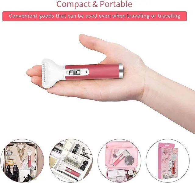 Alt view image 6 of 7 - Electric Razor for Women,5 in 1 Womens Shaver Electric Bikini Trimmer Pubic Hair Removal Wet & Dry Painless Shaver for Legs Underarms Eyebrow Face Nose and Bikini Line Razor (Red)