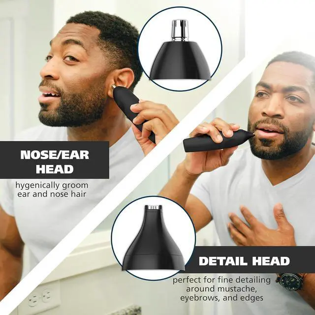 Alt view image 4 of 7 - Wahl All-in-One Cordless Rechargeable Electric Ear/Nose, Detail, and Beard Trimmer for Men  Mustache, Ear & Nose Hair, and Light Detail Grooming - Model 9685-200
