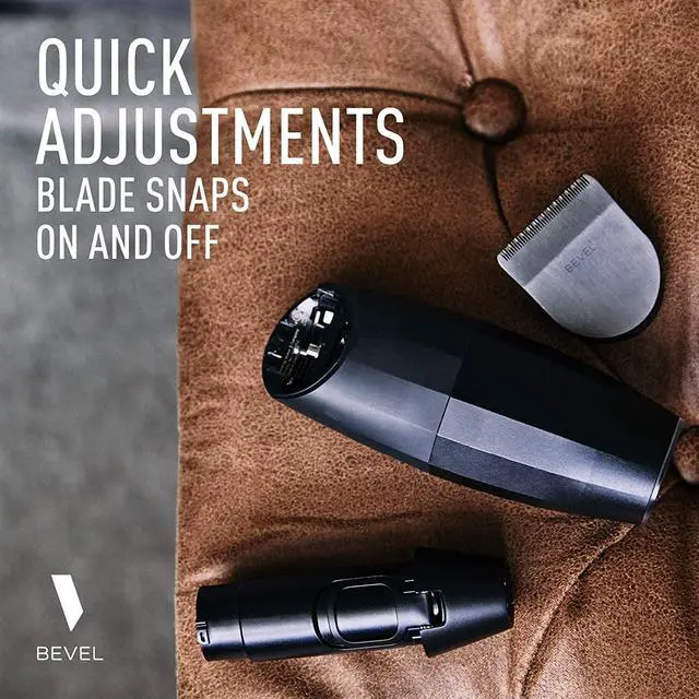 Alt view image 2 of 7 - Bevel Beard Trimmer for Men - Black Edition Cordless Trimmer, 8 Hour Rechargeable Battery Life, Tool Free Adjustable Zero Gapped Blade, Barber Supplies, Mustache Trimmer