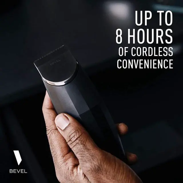 Alt view image 4 of 7 - Bevel Beard Trimmer for Men - Black Edition Cordless Trimmer, 8 Hour Rechargeable Battery Life, Tool Free Adjustable Zero Gapped Blade, Barber Supplies, Mustache Trimmer