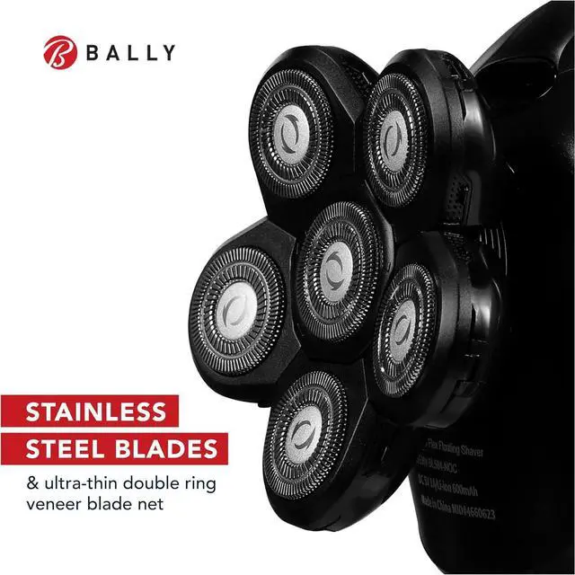 Alt view image 3 of 6 - Bally 6 Head Floating Shaver, Total Grooming with 6-in-1 Multi-Functional Electric Floating Shaver, 6 Heads, LED Display, Lithium Rechargeable, 50 Min Usage