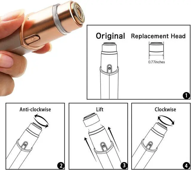 Alt view image 6 of 7 - Replacement Heads Generation 3 for New Flawless Facial Hair Remover, Upgraded Gen 3 Replacement Blades for Women, 4 Pack