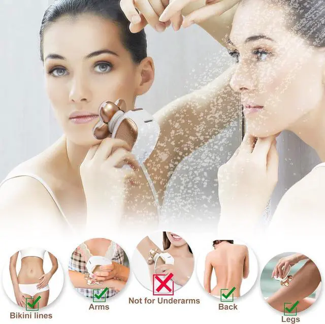 Alt view image 3 of 7 - Electric-Razor-for-Women-Shaver Rechargeable Rotary Waterproof Painless Trimmer Cordless Hair Remover with Detachable Head Wet Dry Use for Womens Legs Face Lips Pubic Hairs Bikini Body