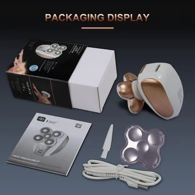 Alt view image 5 of 7 - Electric-Razor-for-Women-Shaver Rechargeable Rotary Waterproof Painless Trimmer Cordless Hair Remover with Detachable Head Wet Dry Use for Womens Legs Face Lips Pubic Hairs Bikini Body