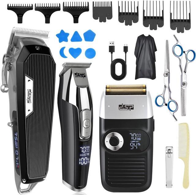 Main image of DSP® Hair Clipper, Trimmer, Beard Shaver Kit for Men Professional Barber Set for Hair and Beard Cutting Zero Gap Beard Trimmer, Rechargeable Bald Clippers with LED Display (Black)