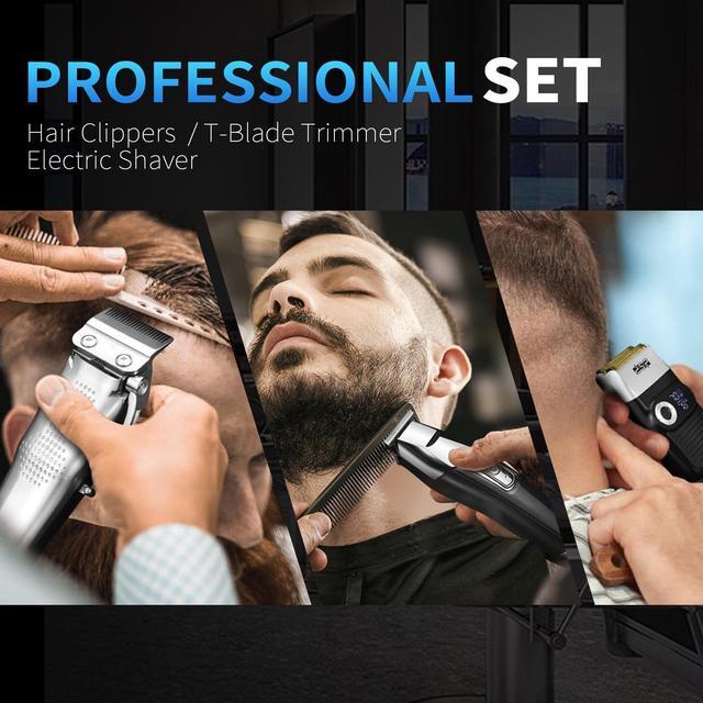 Alt view image 2 of 6 - DSP® Hair Clipper, Trimmer, Beard Shaver Kit for Men Professional Barber Set for Hair and Beard Cutting Zero Gap Beard Trimmer, Rechargeable Bald Clippers with LED Display (Black)