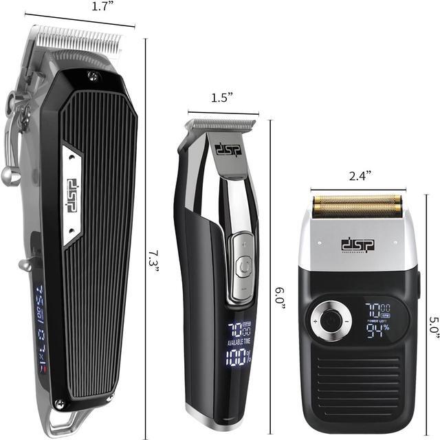 Alt view image 4 of 6 - DSP® Hair Clipper, Trimmer, Beard Shaver Kit for Men Professional Barber Set for Hair and Beard Cutting Zero Gap Beard Trimmer, Rechargeable Bald Clippers with LED Display (Black)