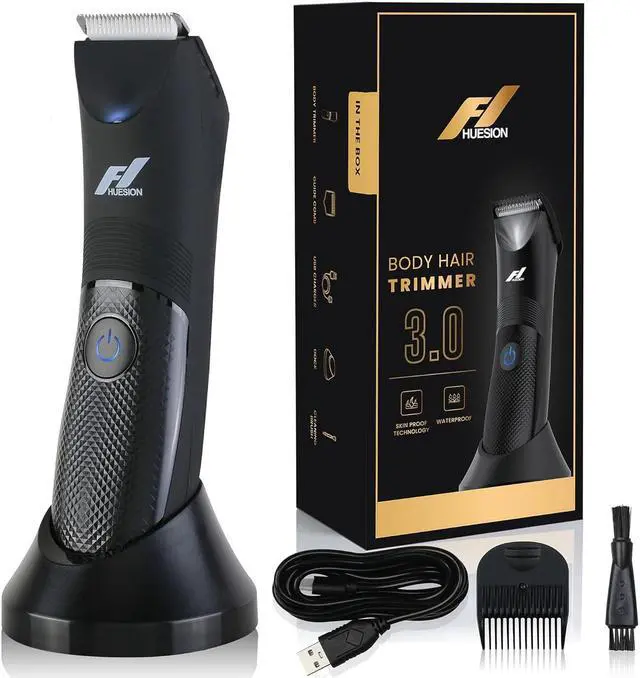 Main image of Fhuesion® Manscape Trimmer -IPX7 Waterproof Electric Razor w/Light & Ceramic Blade | Pubic Hair Trimmer for Men | Groin Hair Lawnmower | Grooming for Balls | USB-C Charging Shaver | No Nicks No Cuts.