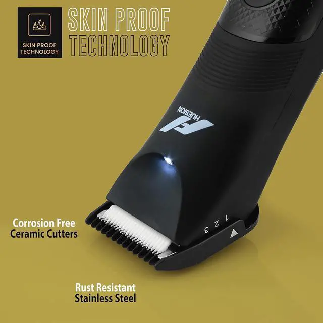 Alt view image 4 of 7 - Fhuesion® Manscape Trimmer -IPX7 Waterproof Electric Razor w/Light & Ceramic Blade | Pubic Hair Trimmer for Men | Groin Hair Lawnmower | Grooming for Balls | USB-C Charging Shaver | No Nicks No Cuts.