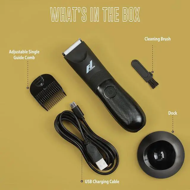 Alt view image 5 of 7 - Fhuesion® Manscape Trimmer -IPX7 Waterproof Electric Razor w/Light & Ceramic Blade | Pubic Hair Trimmer for Men | Groin Hair Lawnmower | Grooming for Balls | USB-C Charging Shaver | No Nicks No Cuts.