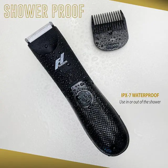 Alt view image 6 of 7 - Fhuesion® Manscape Trimmer -IPX7 Waterproof Electric Razor w/Light & Ceramic Blade | Pubic Hair Trimmer for Men | Groin Hair Lawnmower | Grooming for Balls | USB-C Charging Shaver | No Nicks No Cuts.