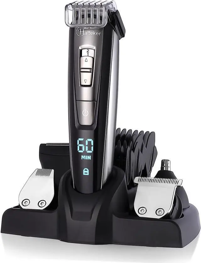 Alt view image 2 of 6 - Hatteker Hair Clipper Beard Trimmer Kit for Men Cordless Hair Mustache Trimmer Hair Cutting Groomer Kit Precision Trimmer Waterproof USB Rechargeable 5 in 1