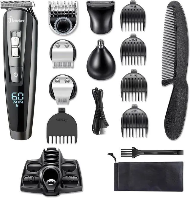 Alt view image 6 of 6 - Hatteker Hair Clipper Beard Trimmer Kit for Men Cordless Hair Mustache Trimmer Hair Cutting Groomer Kit Precision Trimmer Waterproof USB Rechargeable 5 in 1