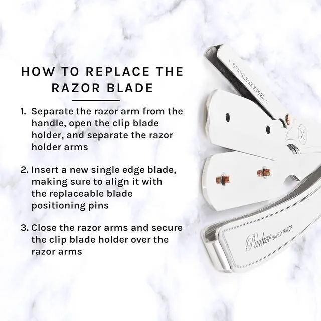 Alt view image 4 of 7 - Parker SRX 100% Stainless Steel Straight Edge Professional Barber Razor & 5 Parker Premium Half Blades