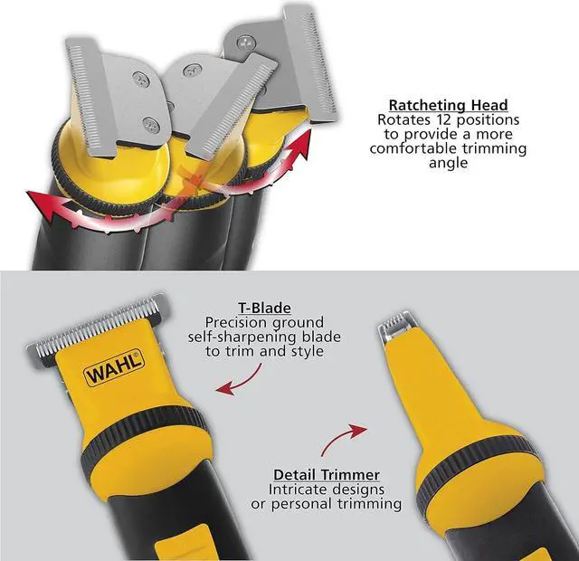 Alt view image 3 of 6 - Wahl Lifeproof Rechargeable Trimmer No.09953-1601 for Beards/Mustache/Goatee with Self Sharpening Blades, 1.05 Pound