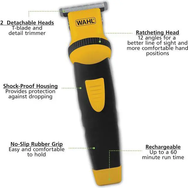 Alt view image 2 of 6 - Wahl Lifeproof Rechargeable Trimmer No.09953-1601 for Beards/Mustache/Goatee with Self Sharpening Blades, 1.05 Pound