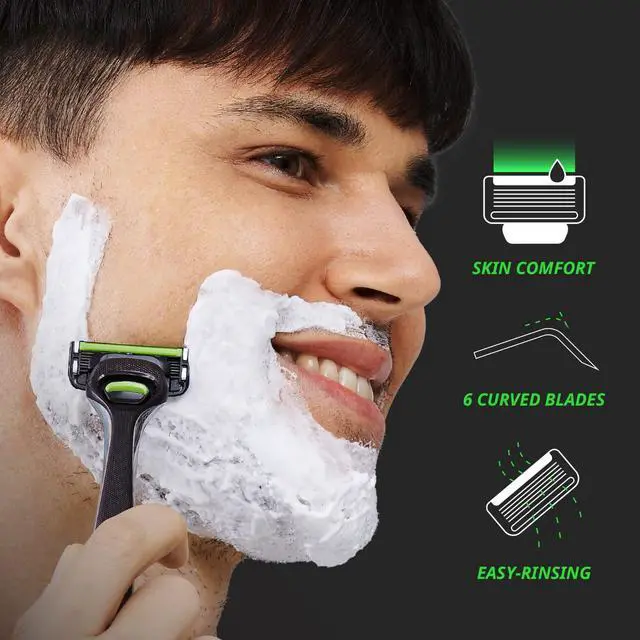 Alt view image 5 of 7 - Dorco Pace 6 Pro - Six Blade Razor System with Trimmer - 10 Pack (1 Handle + 10 Cartridges)