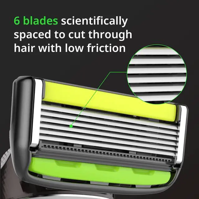 Alt view image 6 of 7 - Dorco Pace 6 Pro - Six Blade Razor System with Trimmer - 10 Pack (1 Handle + 10 Cartridges)