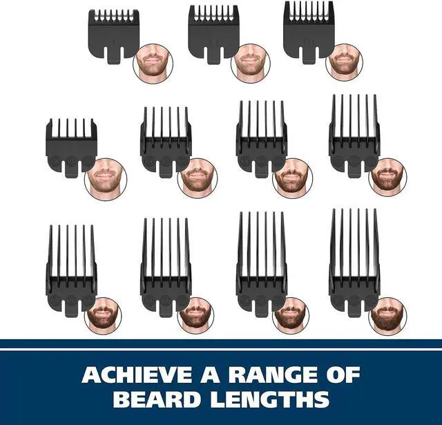 Alt view image 5 of 7 - Wahl USA Lithium Ion Total Beard Trimmer for Men with 11 Guide Combs for Easy Trimming, Detailing, & Grooming  Model 9888