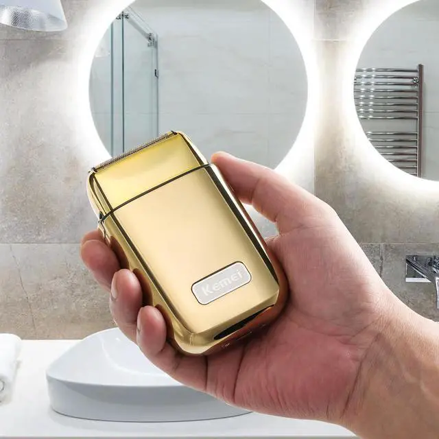 Alt view image 2 of 7 - Kemei Cordless Metal Double Electric Shaver Razor for Men Close Electric Shavers, Type-C Rechargeable for Wet/Dry Shaving Father Day Gifts