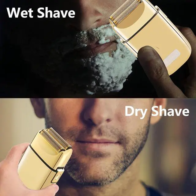 Alt view image 6 of 7 - Kemei Cordless Metal Double Electric Shaver Razor for Men Close Electric Shavers, Type-C Rechargeable for Wet/Dry Shaving Father Day Gifts