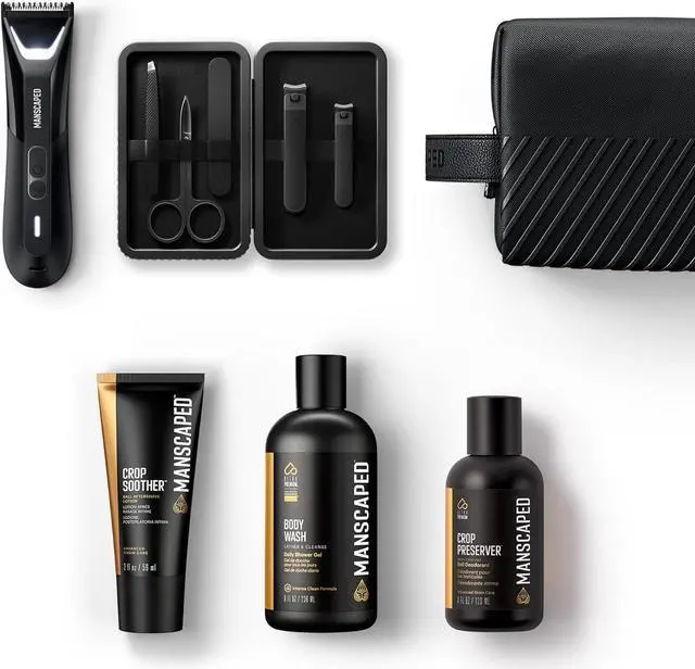 Main image of MANSCAPED® The Premier Package 5.0 Ultra, with The Lawn Mower® 5.0 Ultra Men's Groin & Body Hair Trimmer, Shears 3.0, Crop Preserver® Ball Deodorant, Refined® Body Wash, Crop Soother, Shed 2.0