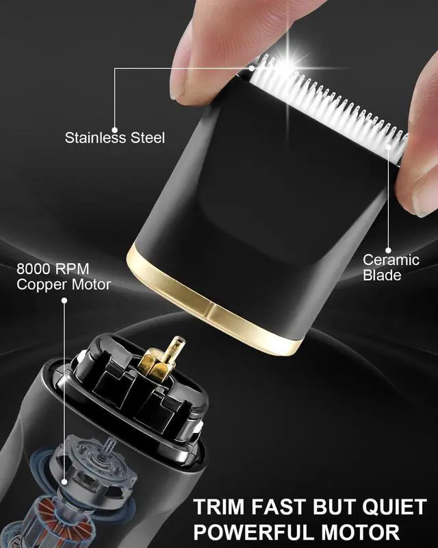 Alt view image 3 of 7 - AREYZIN Body Hair Trimmer Men Painless Body Groomer & Ball Trimmer Men,3 in 1 Pubic Hair Trimmer,USB Recharge Dock,Replaceable Ceramic Blade Heads,IPX7,Mens Grooming Kits,Black