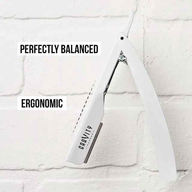 Alt view image 5 of 7 - Professional Straight Razor - Ultra Exposed Straight Razor Kit with 10 Gravity Premium Blades, 2mm Exposed (Apollo13)
