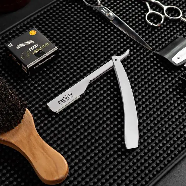 Alt view image 7 of 7 - Professional Straight Razor - Ultra Exposed Straight Razor Kit with 10 Gravity Premium Blades, 2mm Exposed (Apollo13)