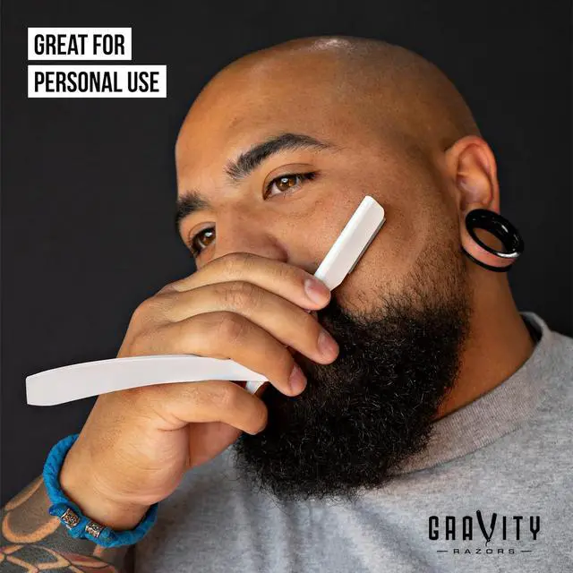 Alt view image 6 of 7 - Professional Straight Razor - Ultra Exposed Straight Razor Kit with 10 Gravity Premium Blades, 2mm Exposed (Apollo13)