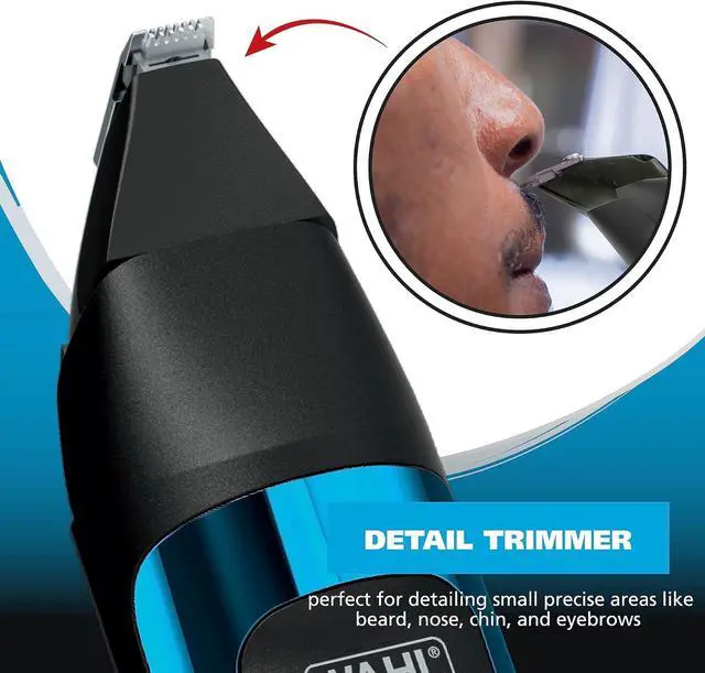 Alt view image 6 of 7 - Wahl Manscaper® Total Body Grooming and your Hair Down There Rechargeable Deluxe Hair Trimmer and Shaver with Safe-Touch Detachable Stainless Steel Precision Blades - Model 5708