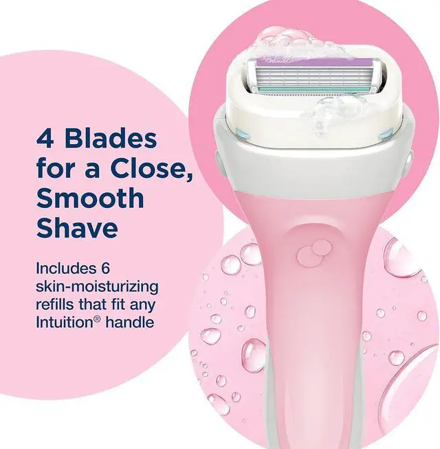 Alt view image 5 of 7 - Schick Intuition Refill, Advanced Moisture Razors for Women | Intuition Razor Blades Refill with Organic Shea Butter, 6 Count (Pack of 1)